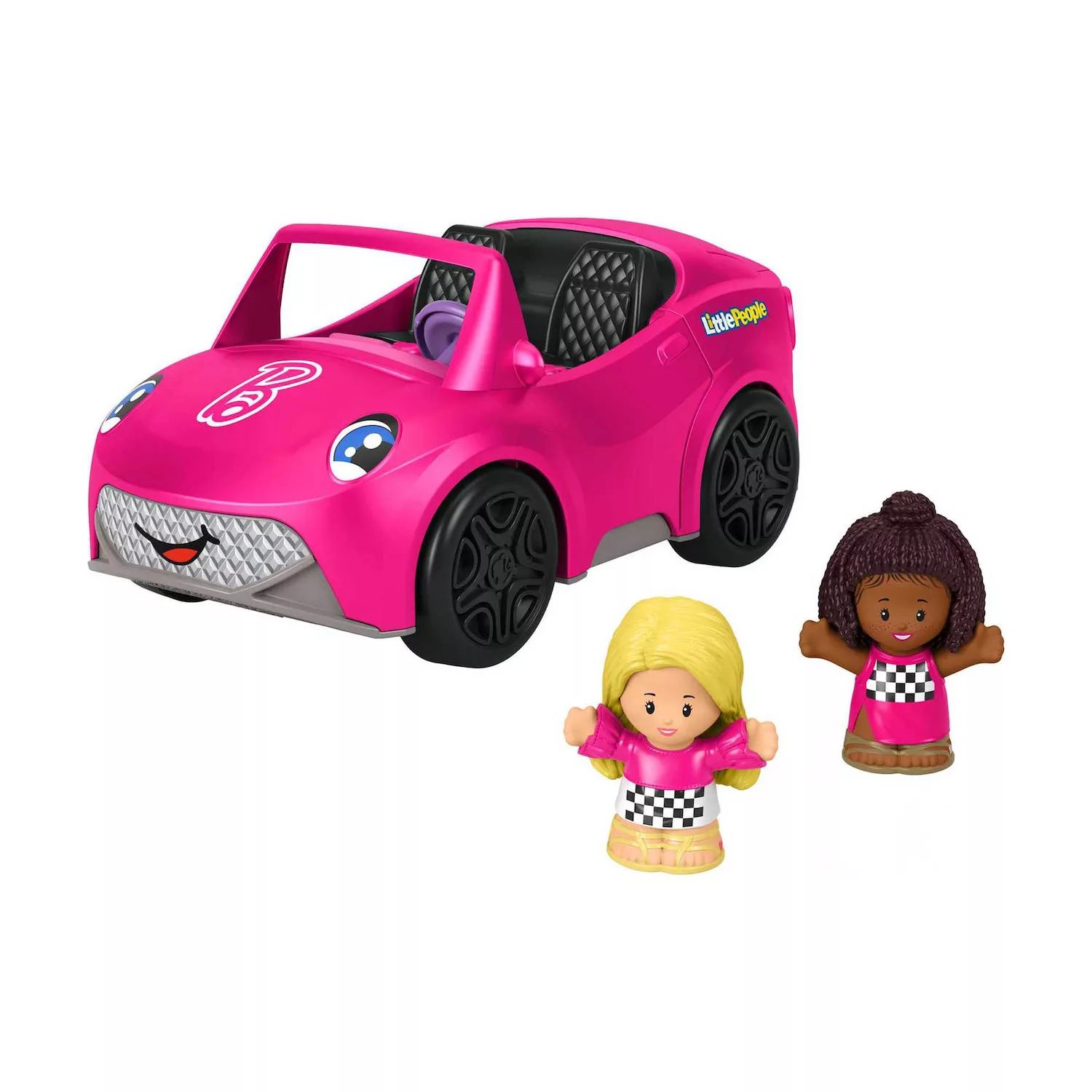 Игрушечная машинка-трансформер Barbie и 2 фигурки от Little People Fisher-Price