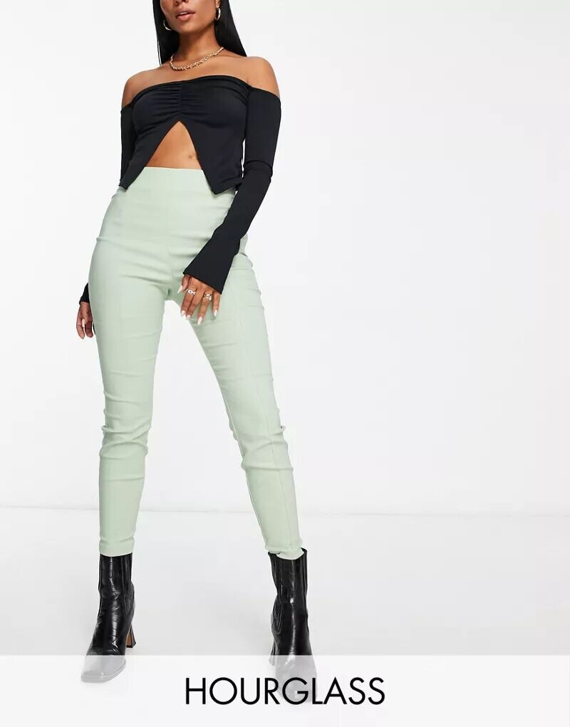 

Брюки скинни с завышенной талией цвета хаки ASOS Hourglass