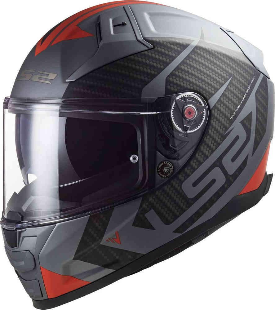 Шлем-сплиттер Vector II LS2, серый/красный твердый шлем vector ii ls2 черный мэтт