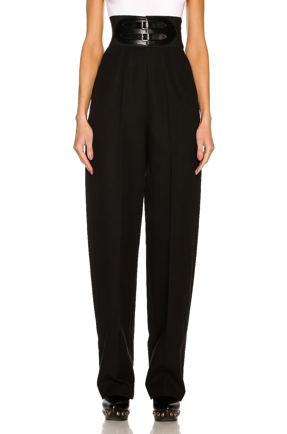 

Брюки Alaïa High Waisted Wide Leg Trouser, нуар