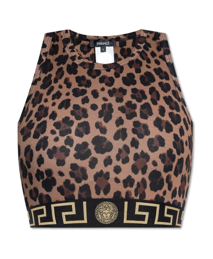 

Топ с животным мотивом Versace, коричневый