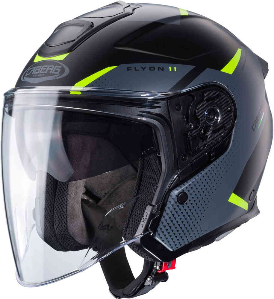 Реактивный шлем Flyon II Boss Caberg, черный матовый/желтый цена и фото