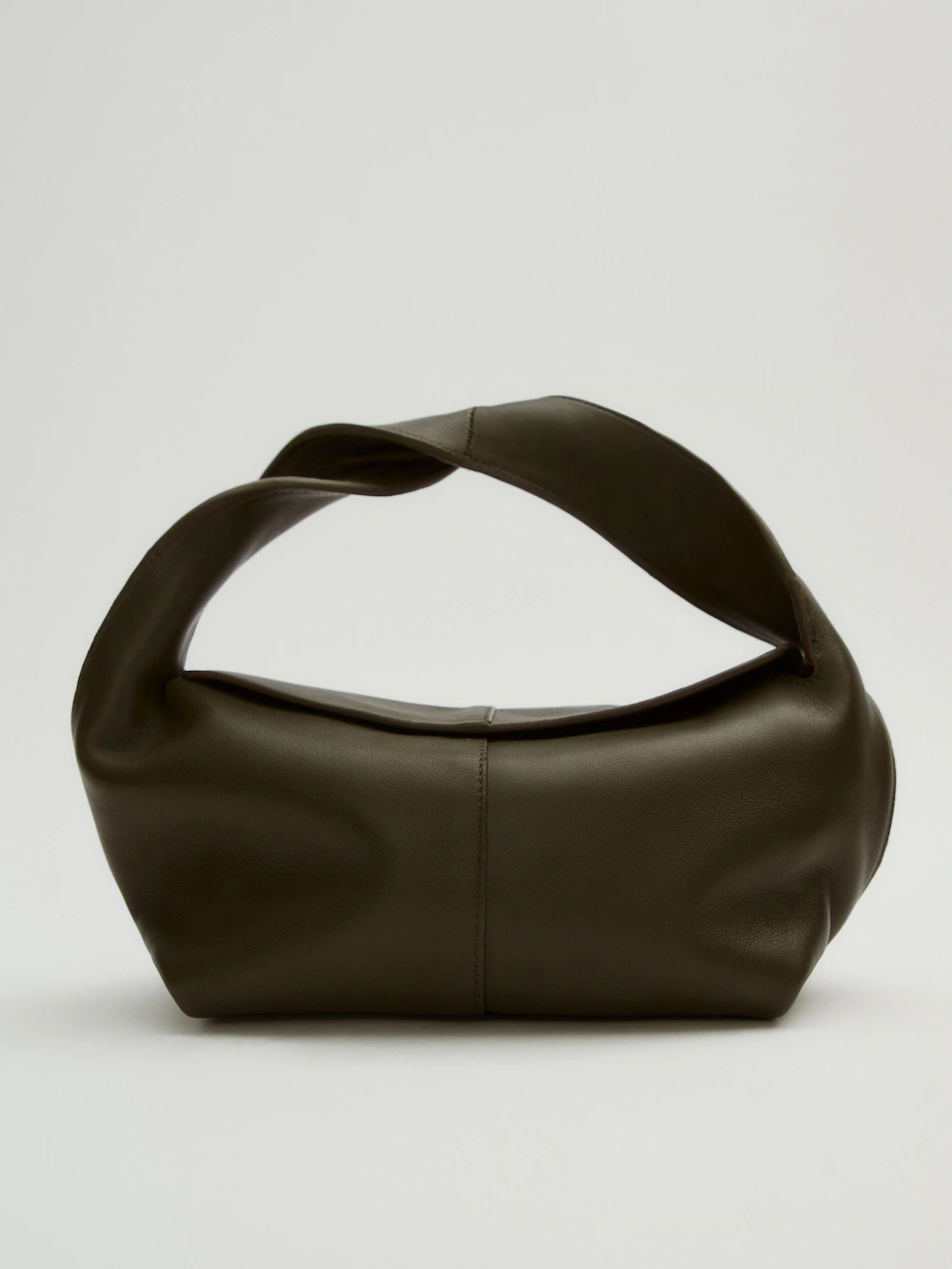 

Сумка из кожи наппа Massimo Dutti, хаки