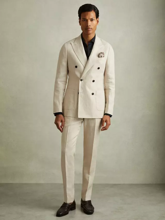 

Брюки Reiss Halgas Linen, цвет oatmeal