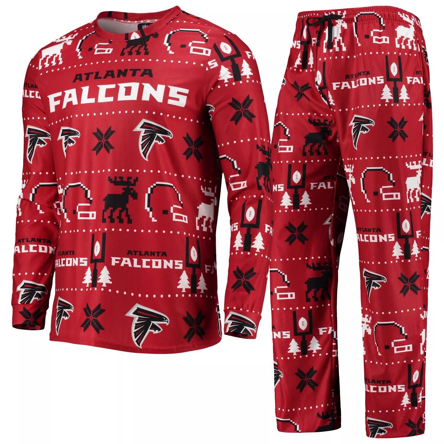 

Мужской пижамный комплект FOCO Red Atlanta Falcons Wordmark Ugly Pyjama Set