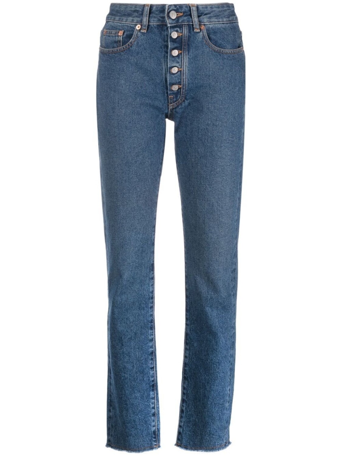 

MM6 Maison Margiela джинсы скинни с необработанными краями, синий