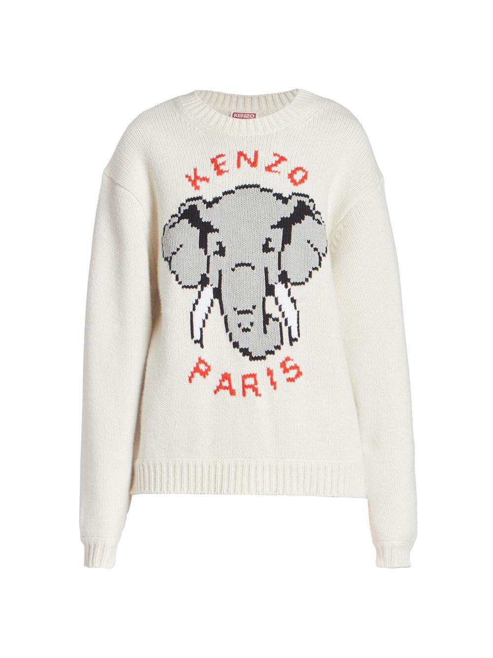 

Пиксельный свитер с изображением слона KENZO, белый