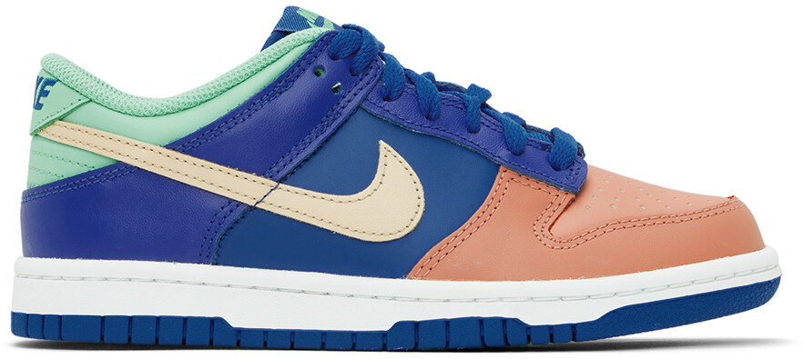 

Синие и розовые кроссовки Nike Kids Dunk Low для больших детей