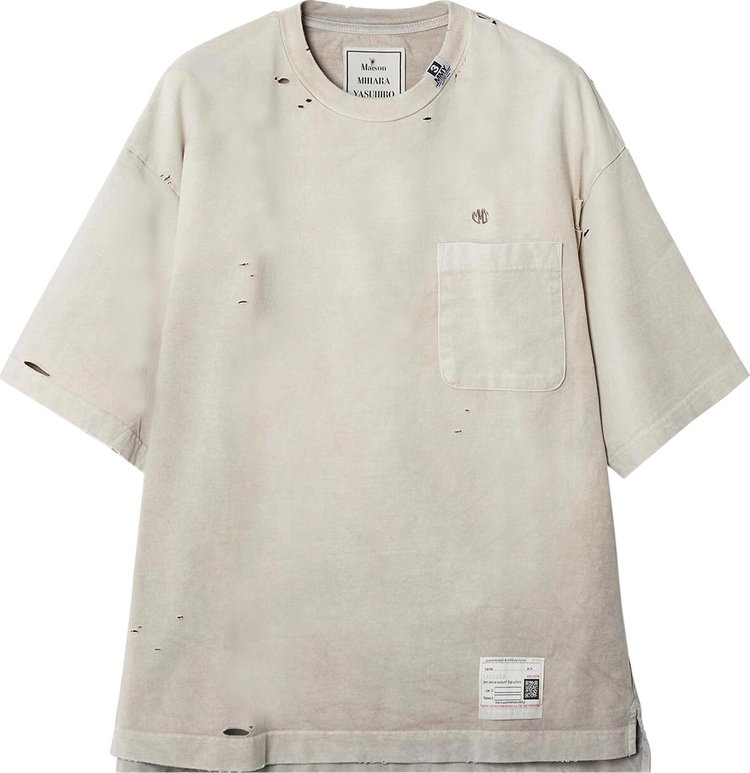 

Футболка Maison Mihara Yasuhiro Sun Faded 'Beige', загар