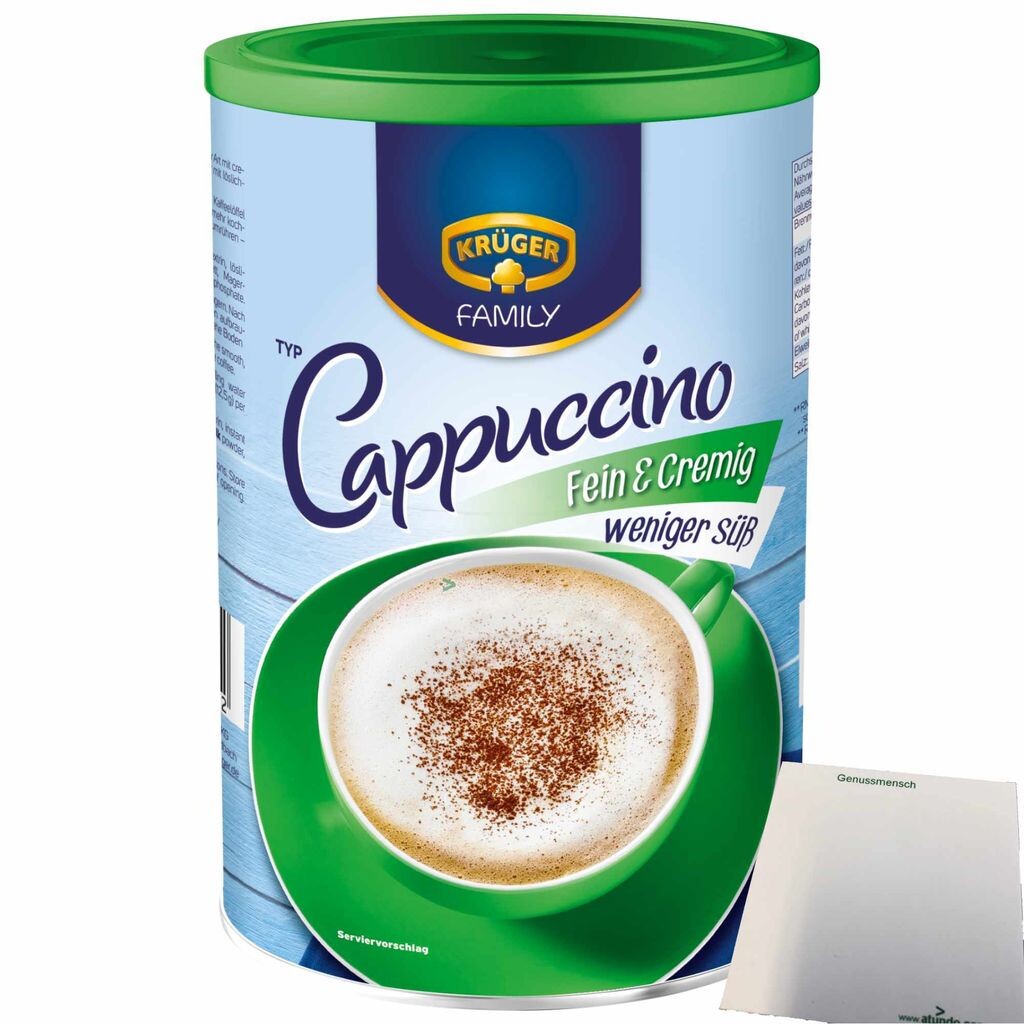

Капучино Krüger Family Type Fine & Creamy Less Sweet (банка 350 г) + обычный блок USY