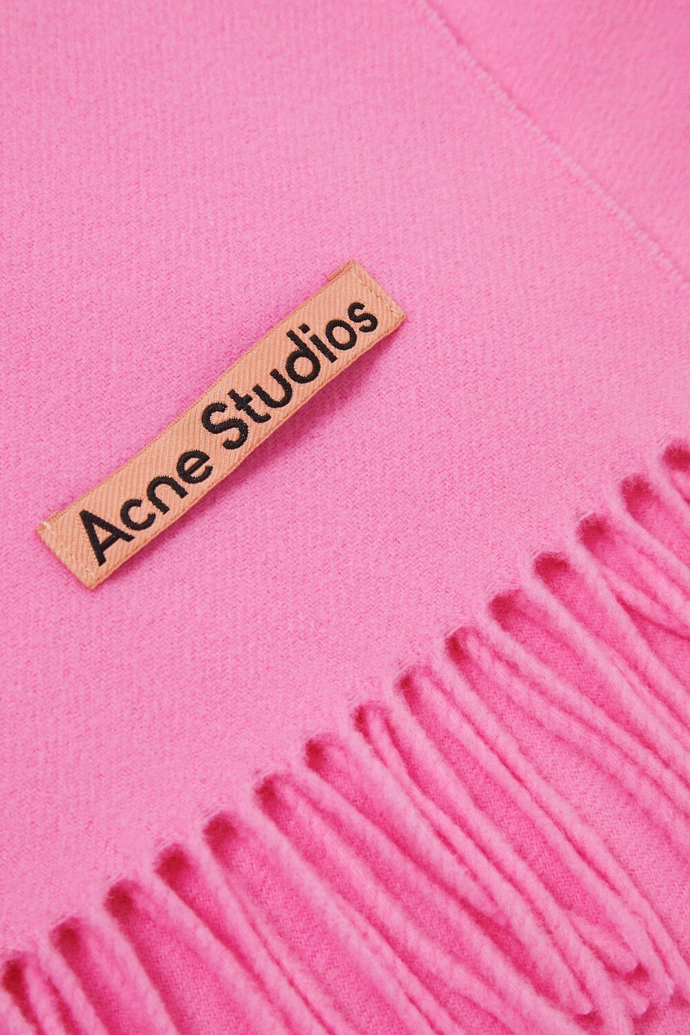 

ACNE STUDIOS Шерстяной шарф с бахромой, розовый