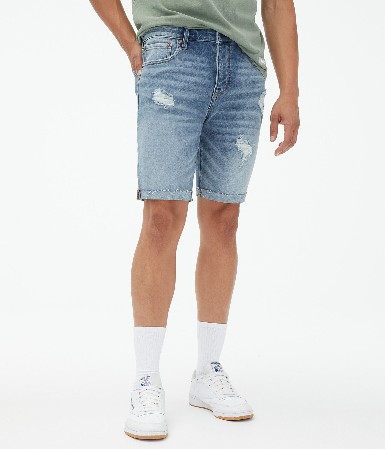 

Узкие джинсовые шорты 9,5 дюйма Aeropostale, синий