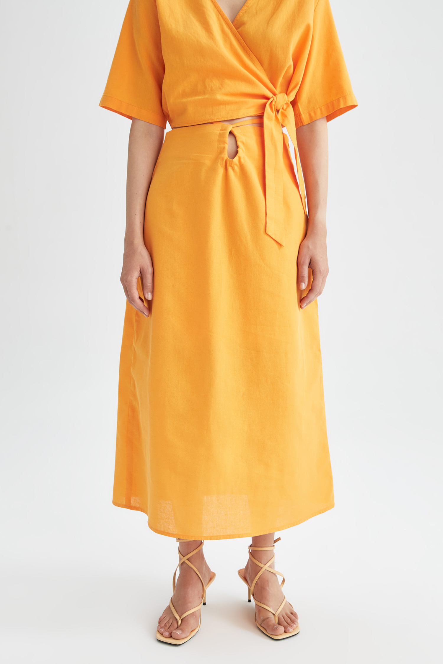 Длинная юбка DeFacto MaxiSTRAIGHT, оранжевый