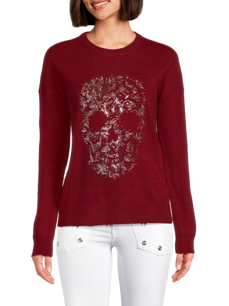 

Свитер Gaby из шерсти и кашемира с декором черепа Zadig & Voltaire, цвет Wine