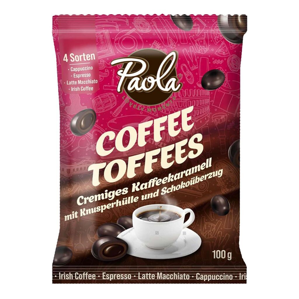 

Конфеты PAOLA Coffee Toffees в шоколаде 100г со сливочно-карамельной начинкой - эспрессо, латте макиато, ирландский кофе, капучино Tsi Consumer Goods