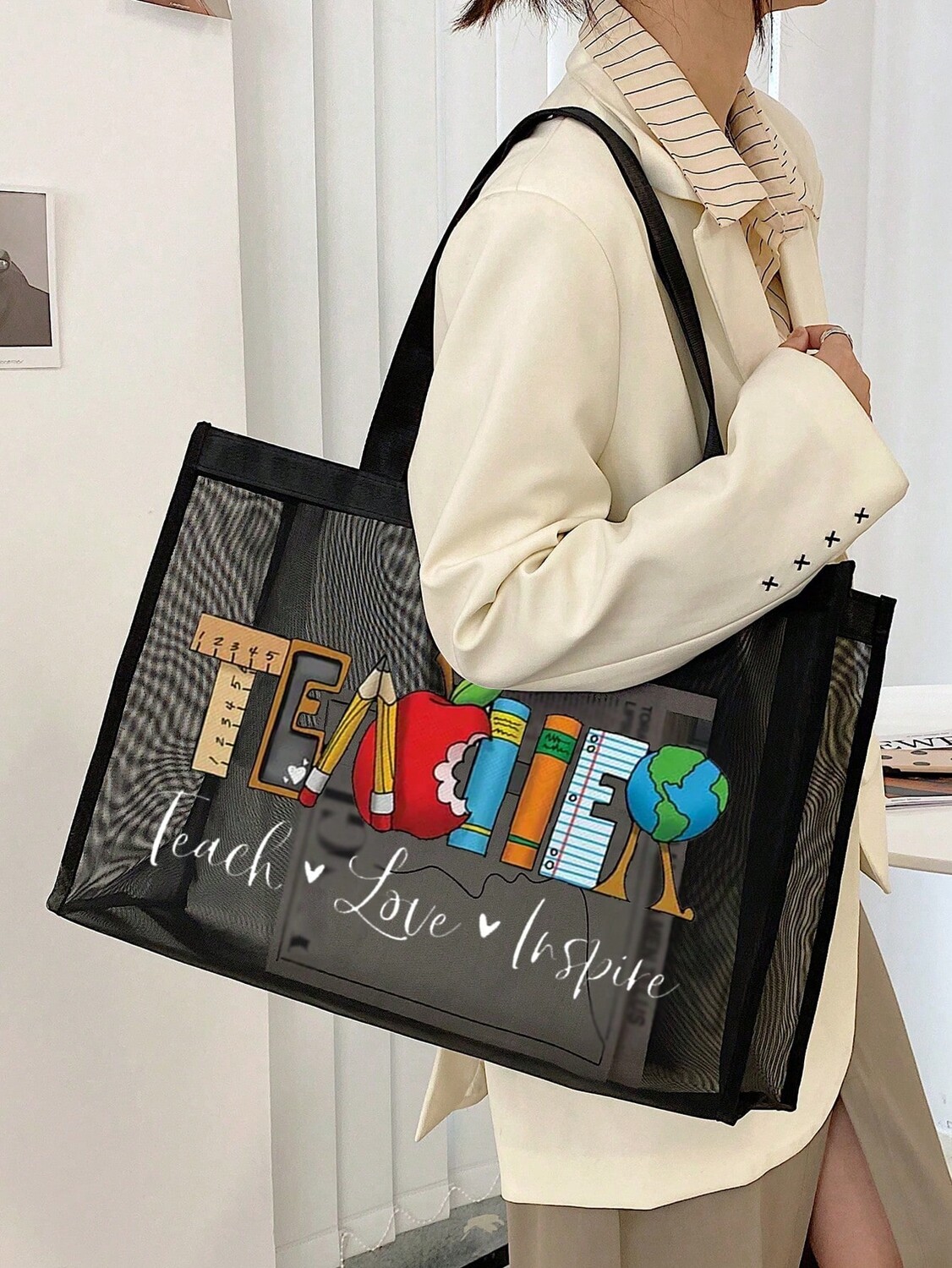 

Сумка большая The Work Bag сетчатая, черный