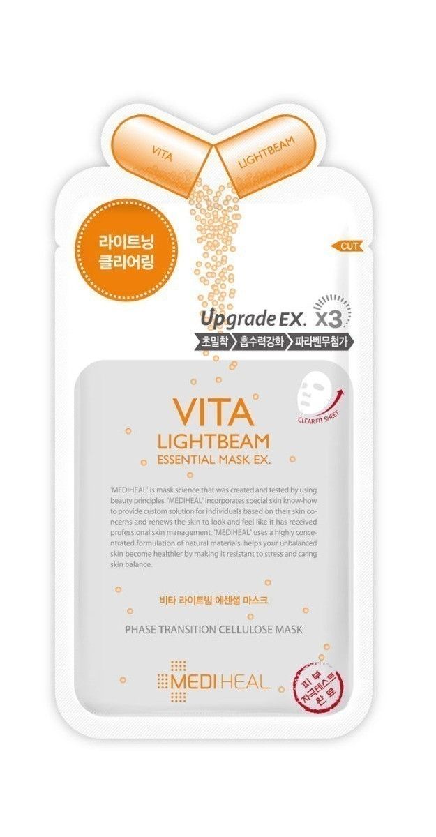 цена Mediheal Essential Vita Promień Światła тканевая маска для лица, 24 ml