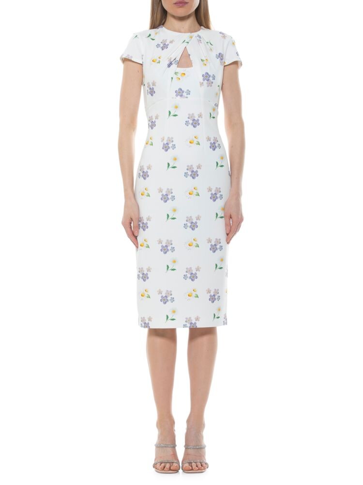 

Платье-футляр миди Janine Keyhole Alexia Admor, цвет Ivory Floral