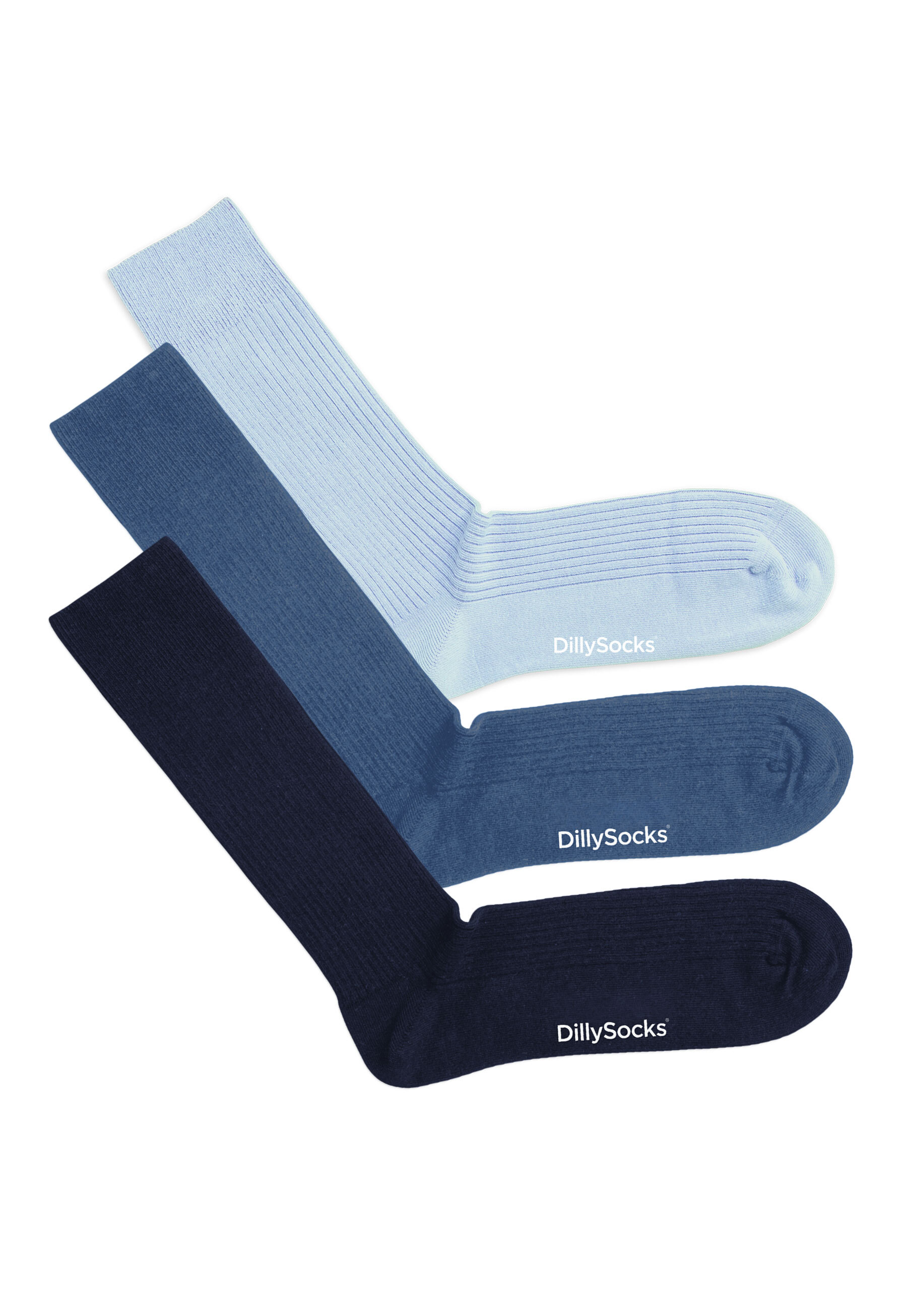 Носки DillySocks 3 шт Premium Ribbed, цвет Ocean Blue
