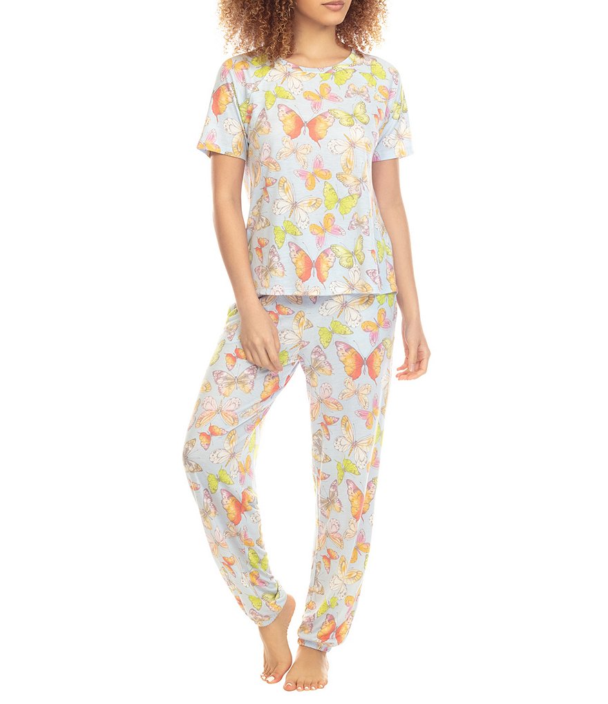 Вязаный пижамный комплект Honeydew Intimates Sweet Escape с принтом бабочки, мультиколор