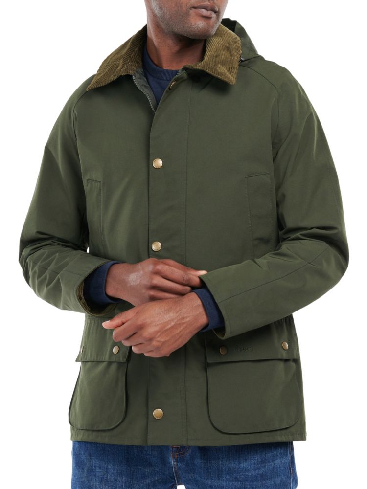 

Практичная куртка с вельветовым воротником Ashby Barbour, цвет Sage Green