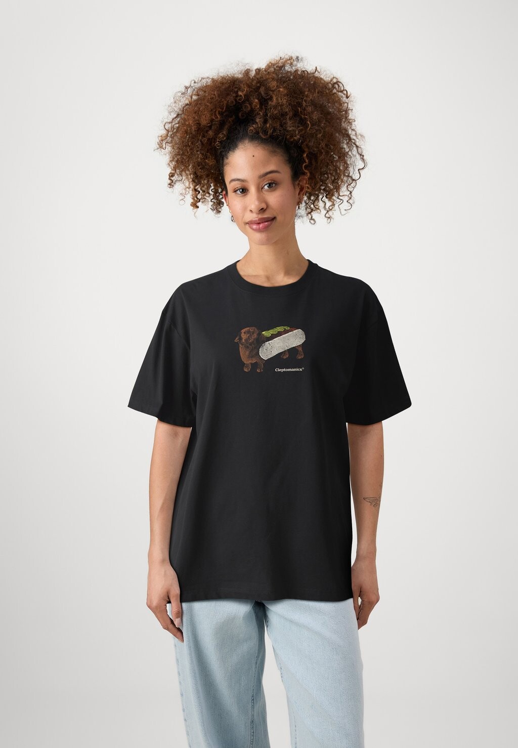 

Принт на футболке HOT DOG UNISEX Cleptomanicx, черный