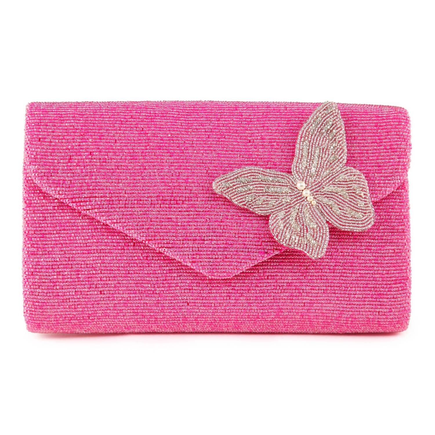 

Розовый клатч из бисера Butterfly TIANA, розовый