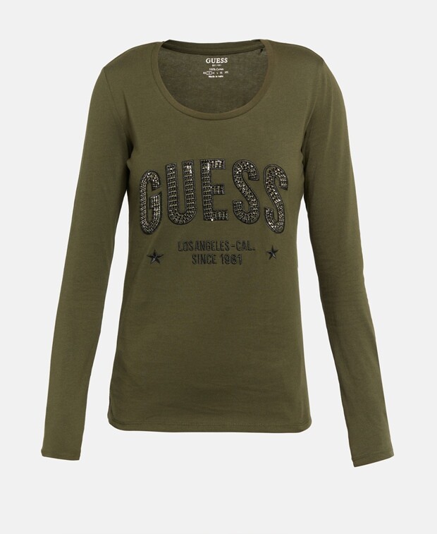 

Топ с длинными рукавами Guess, хаки