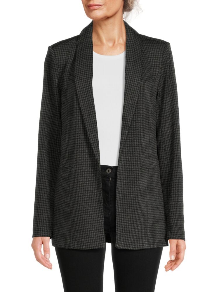 

Блейзер с шалевым воротником и узором «гусиные лапки» Saks Fifth Avenue, цвет Black Grey
