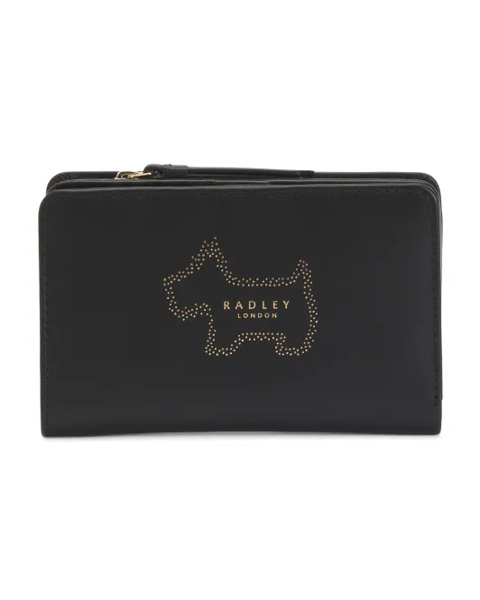 

Кожаный кошелек двойного сложения Mini Dot Dog Radley London, черный
