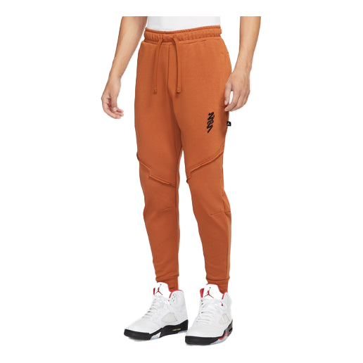 Спортивные штаны Men's Air Jordan Zion Performance Alphabet Embroidered Solid Color Bundle Feet Sports Brown Pants, коричневый