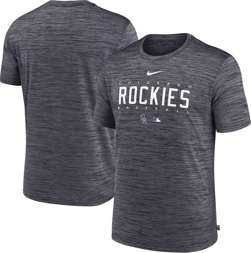 

Мужская черная футболка Nike Colorado Rockies Authentic Collection Velocity