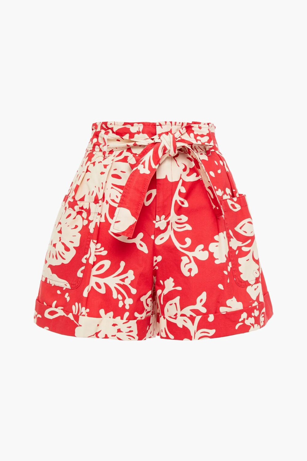 

Хлопковые шорты с поясом и принтом Redvalentino, цвет Tomato red