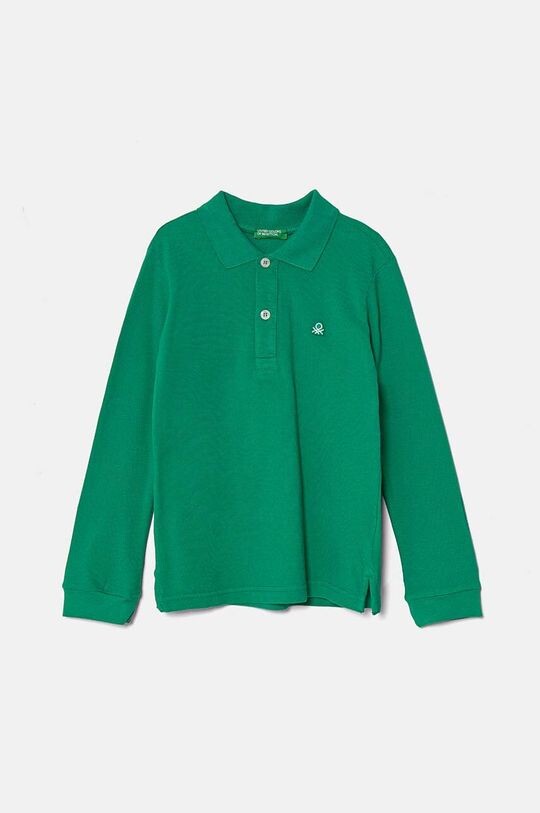 

Детская хлопковая рубашка с длинным рукавом United Colors of Benetton, зеленый