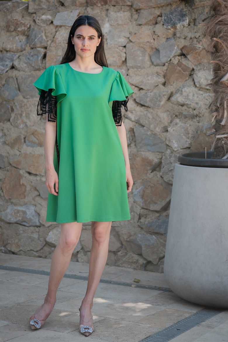 платье с воздушной спиной concept a trois черный Короткое платье с кружевом Concept A Trois, зеленый