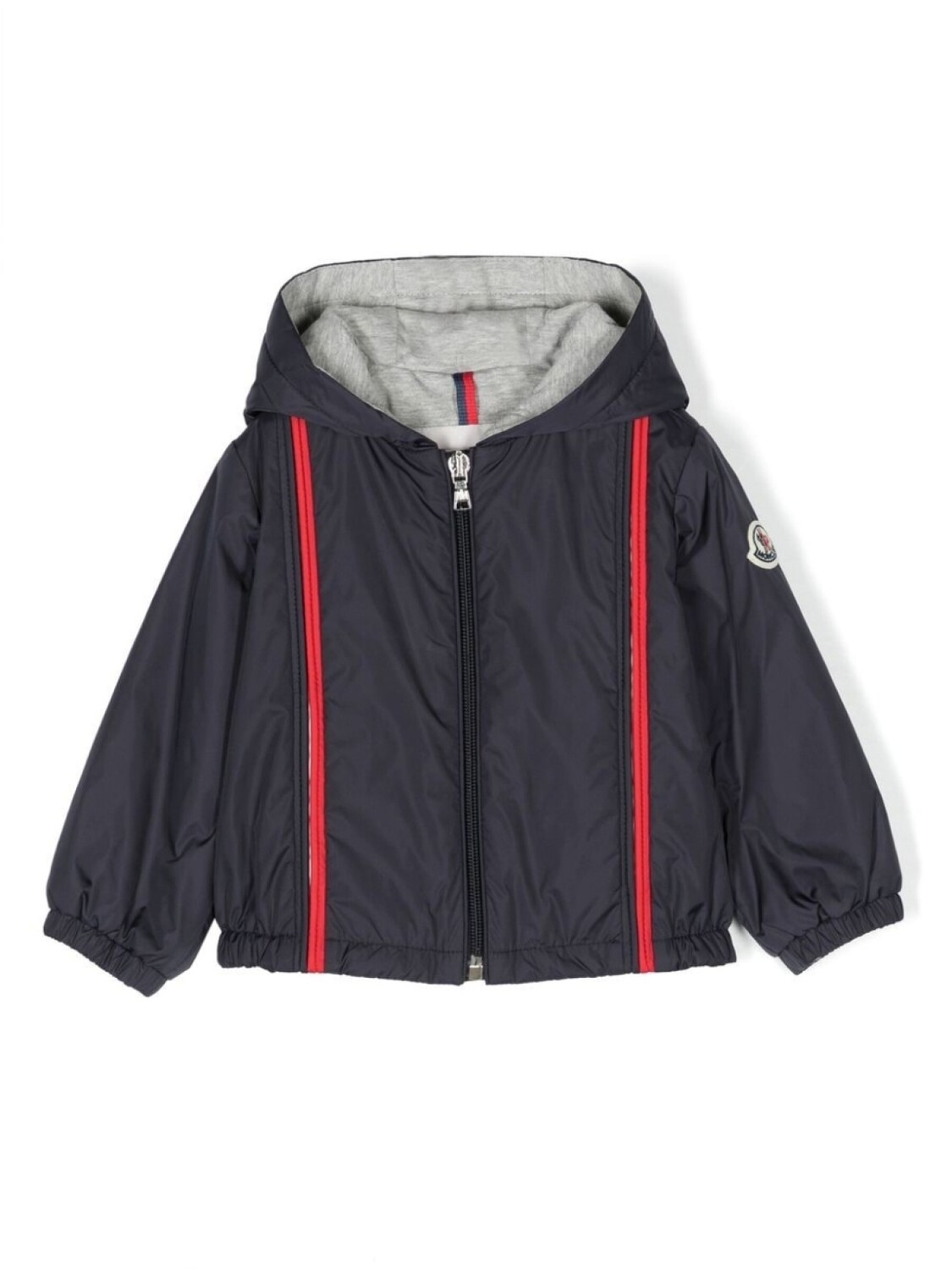 

Moncler Enfant куртка с капюшоном и нашивкой-логотипом, синий