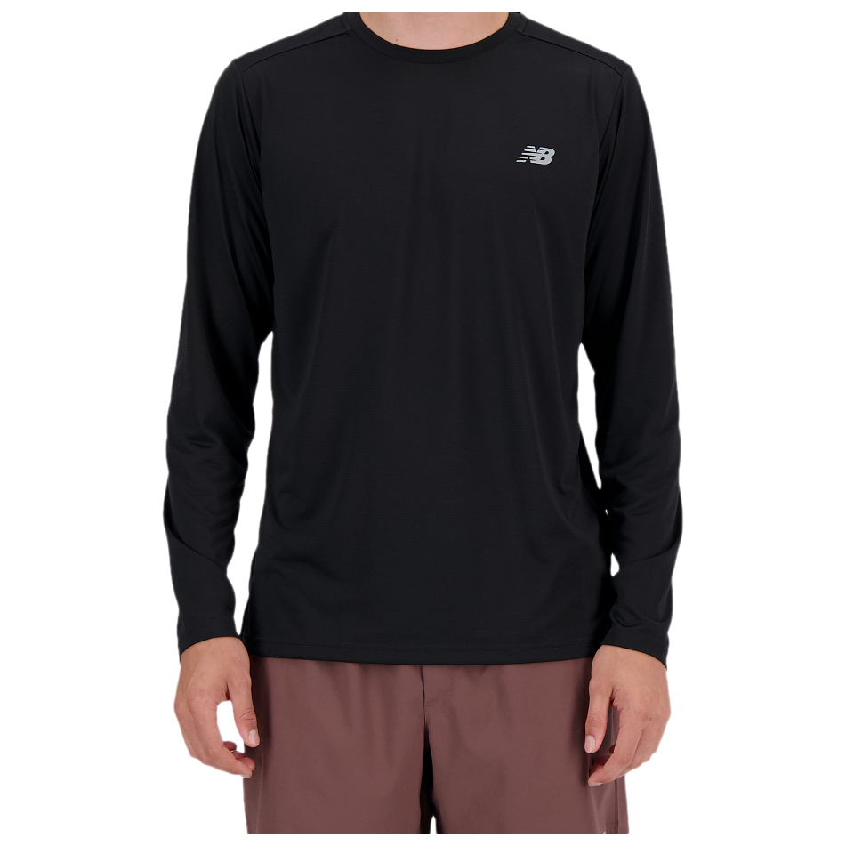 Беговая рубашка New Balance Sport Essentials L/S, черный футболка new balance размер l [int] коричневый