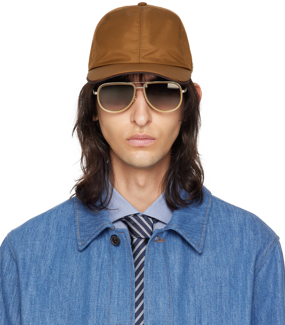 

Коричневая бейсболка из технической ткани Zegna