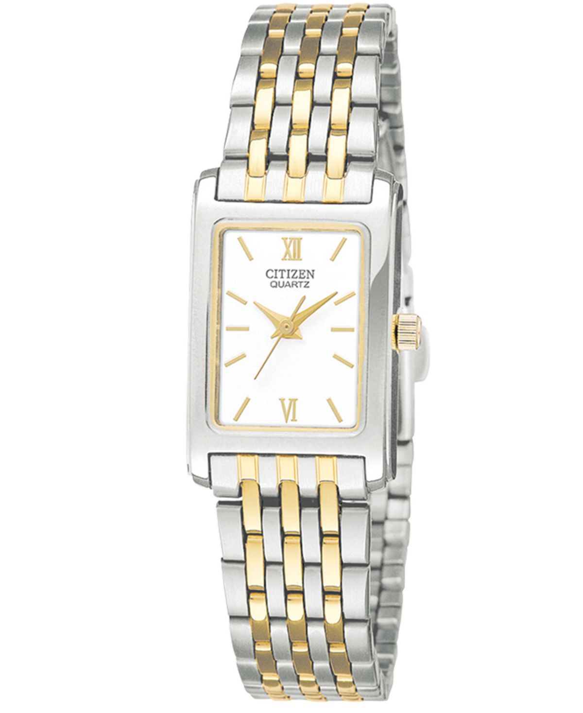 цена Женские двухцветные часы-браслет из нержавеющей стали 18 мм EJ5854-56A Citizen