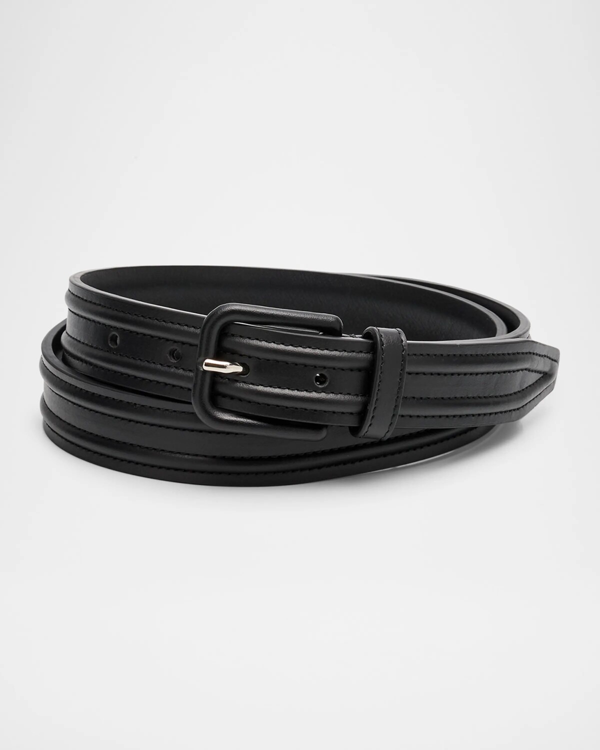 

Мужской кожаный ремень с пряжкой Giorgio Armani, цвет Solid Black