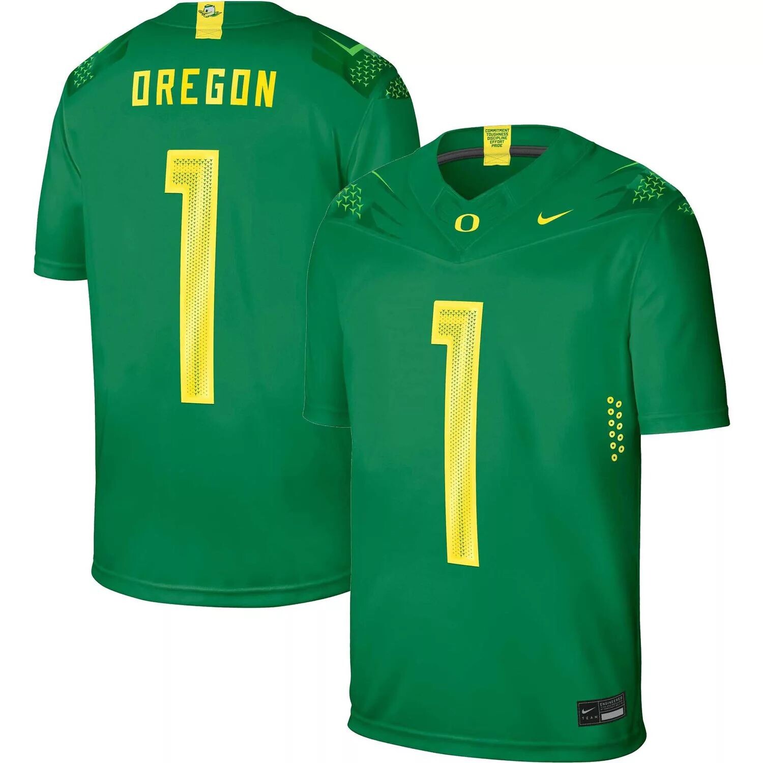 

Мужское джерси №1 Green Oregon Ducks Game Nike
