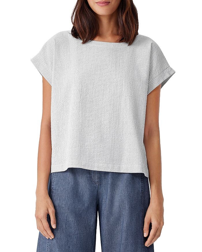 

Топ с вырезом лодочкой из органического хлопка Eileen Fisher