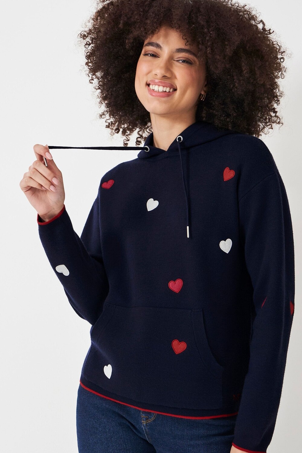 

Crew Clothing Kiefer вязаное худи с принтом в виде сердца Crew Clothing Company, синий