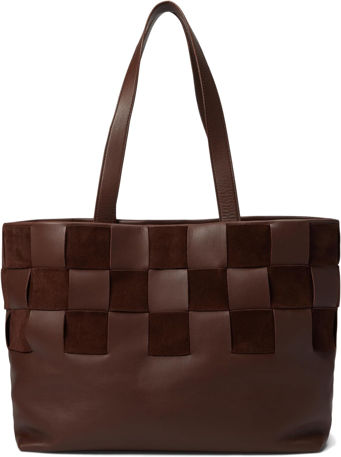 

Сумка-тоут Basketweave из кожи и замши Madewell, цвет Chocolate Raisin