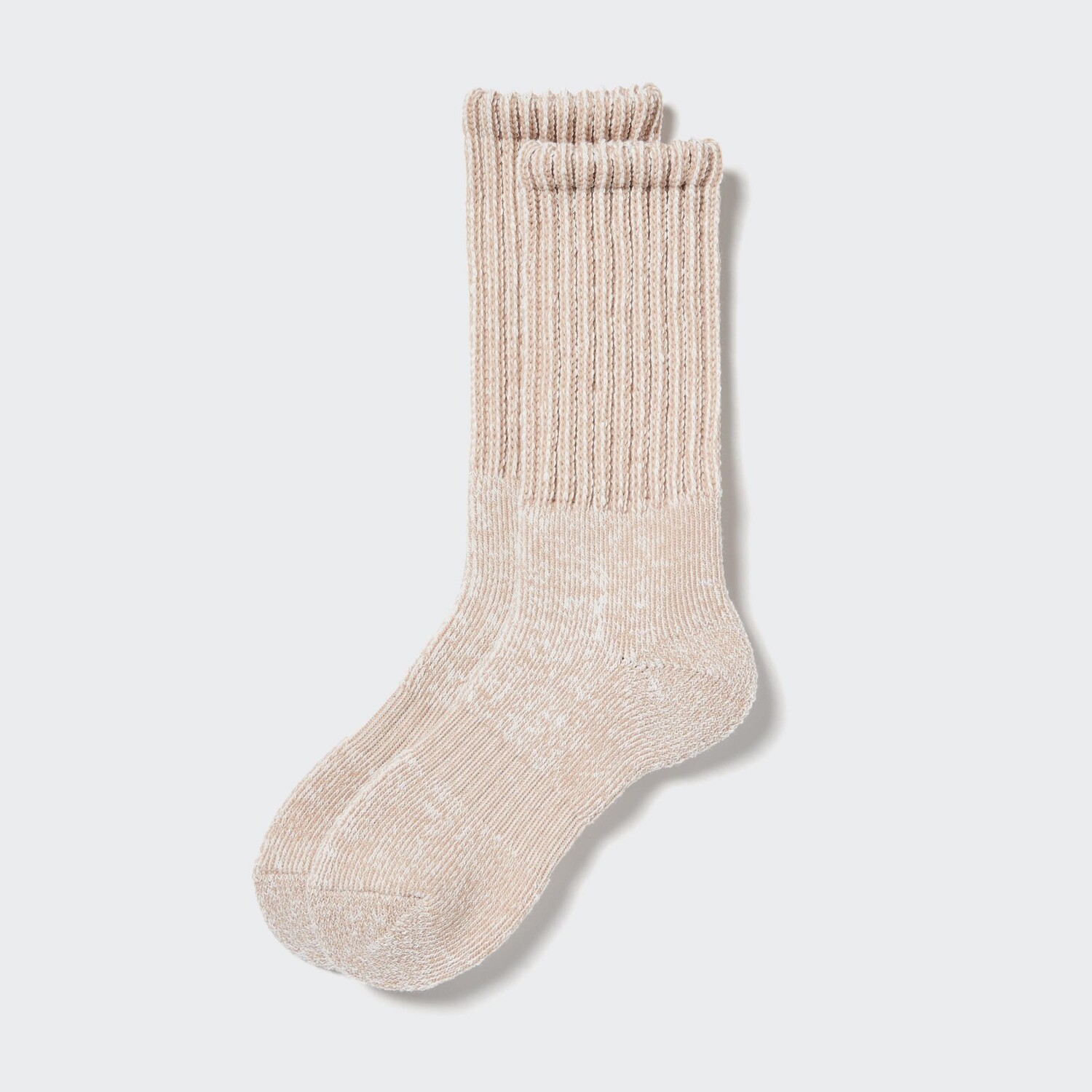

Тепловые носки HEATTECH с мягким ворсом в рубчик Uniqlo, бежевый