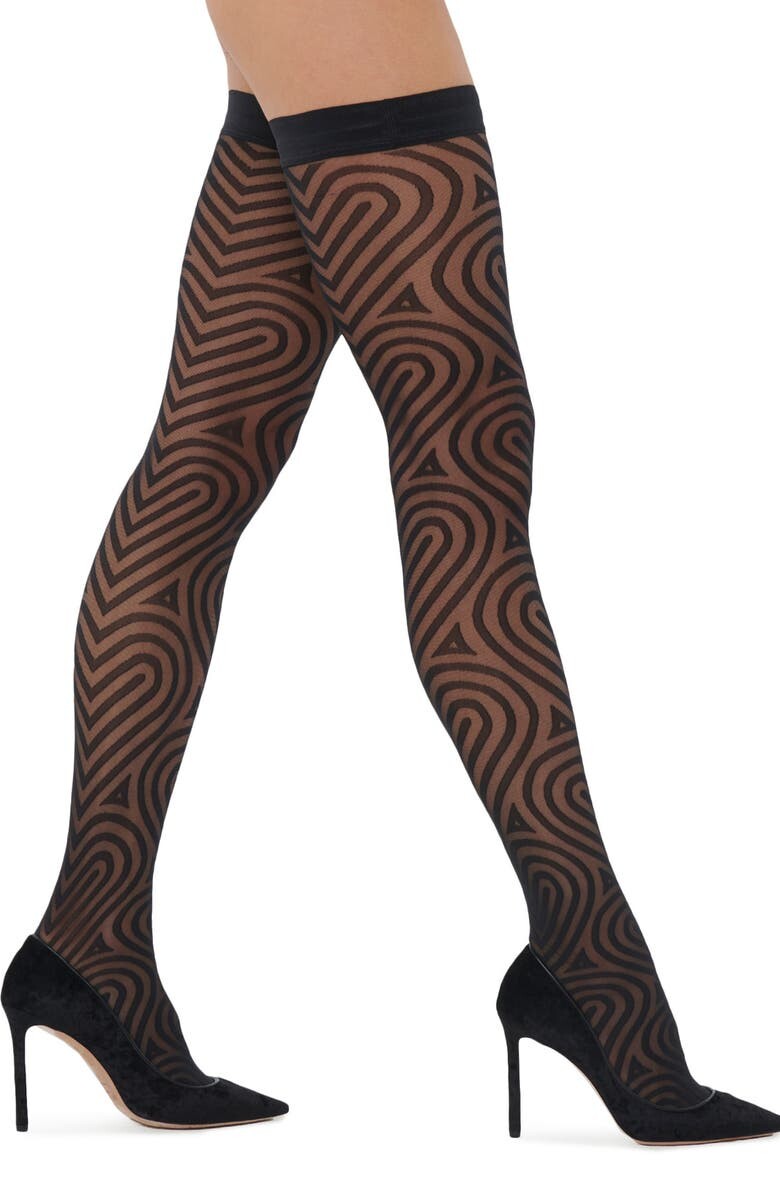 

Чулки с сердечком WOLFORD, черный