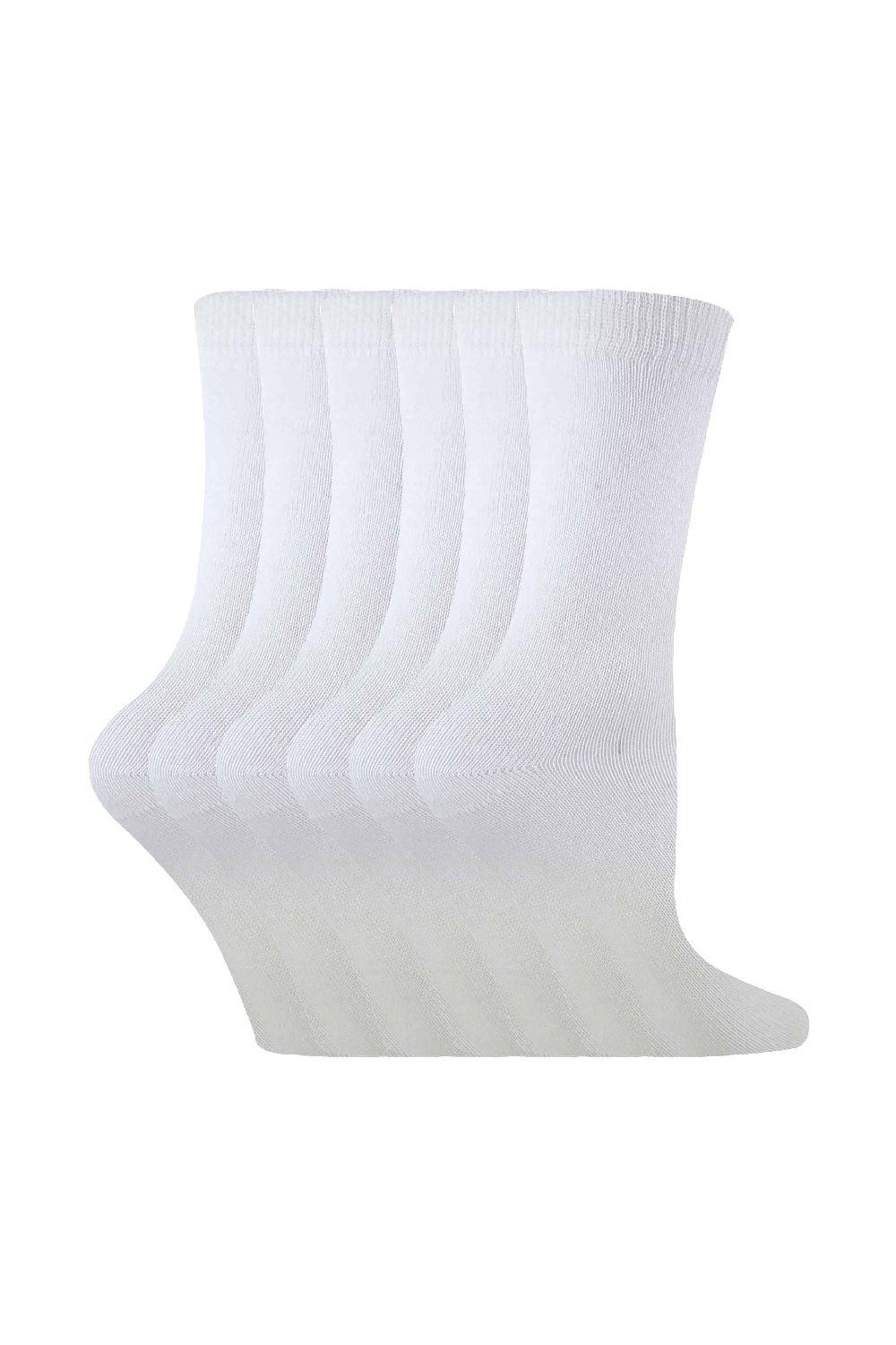 6 пар однотонных повседневных хлопковых носков Sock Snob, белый