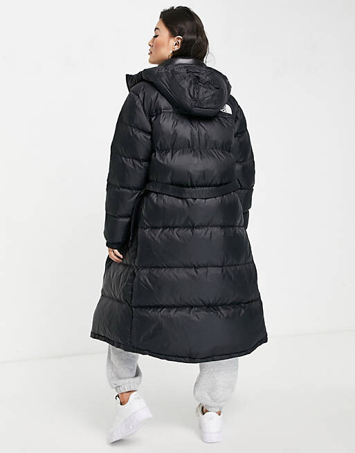 

Черная длинная пуховая парка с поясом The North Face Nuptse