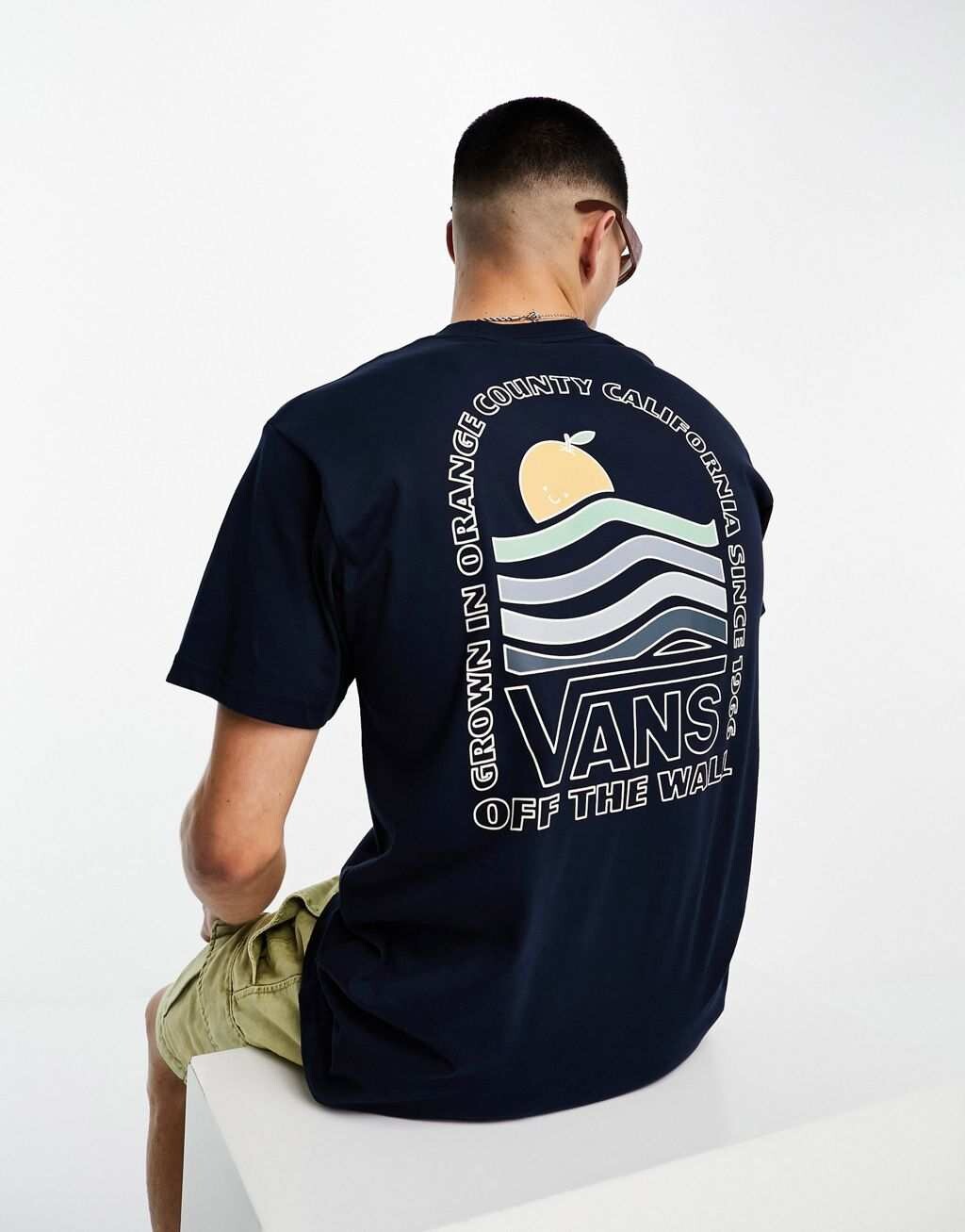 

Темно-синяя футболка с принтом Vans oc Growt Back, Синий
