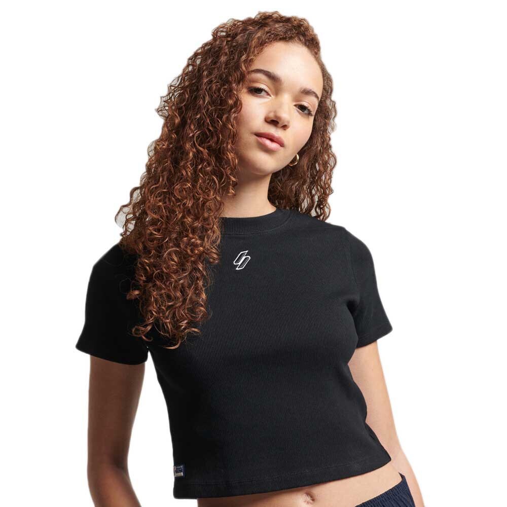 

Футболка Superdry Code Essential Fitted Crop, черный